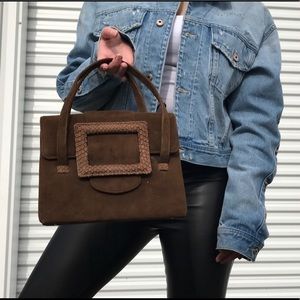 Vintage brown suede handbag 👜